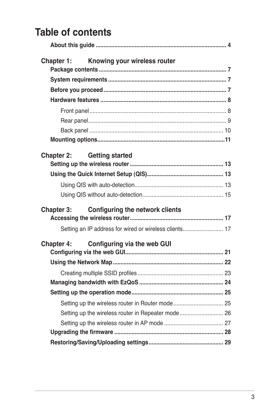 Asus RT-N15U User Manual | Page 3 / 60