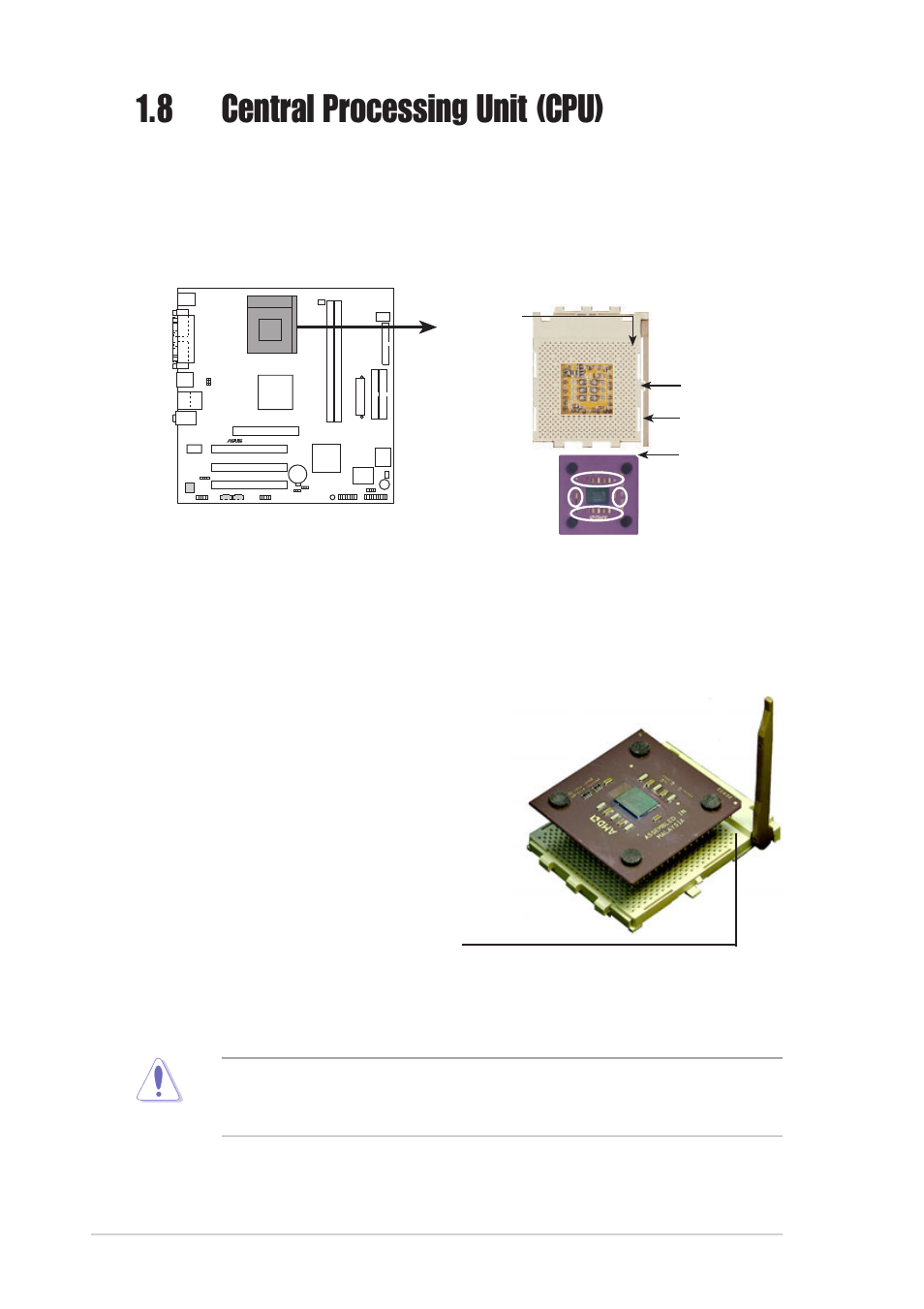 8 central processing unit (cpu), 2 installing the cpu | Asus A7V8X-MX User Manual | Page 18 / 64