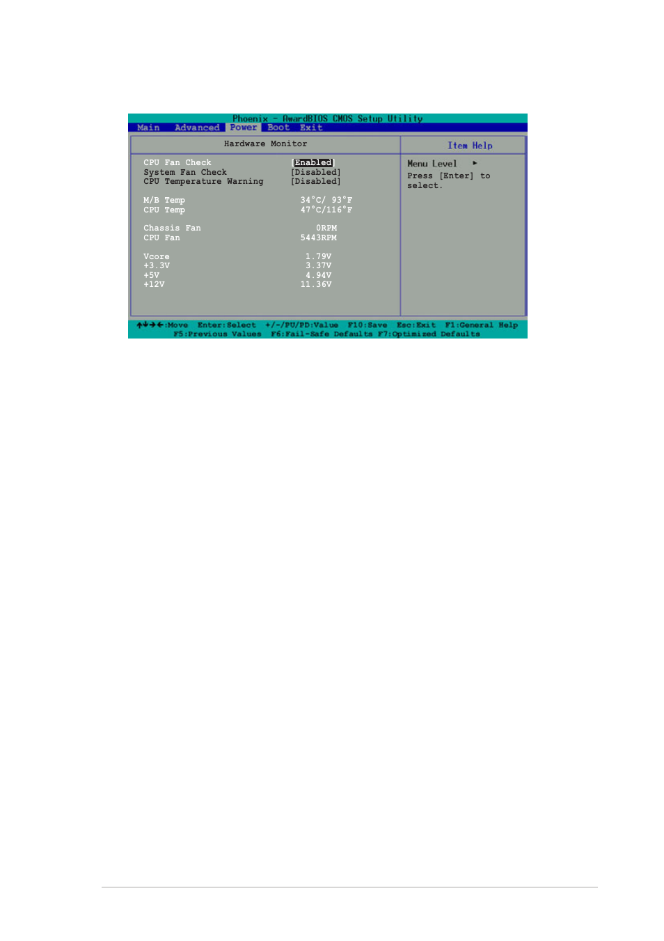 2 hardware monitor, Cpu fan check [enabled, System fan check [enabled | Cpu warning temp [disabled, M/b temp [xxx°c/xxx°f] cpu temp [xxx°c/xxx°f | Asus A7V8X-MX User Manual | Page 55 / 64