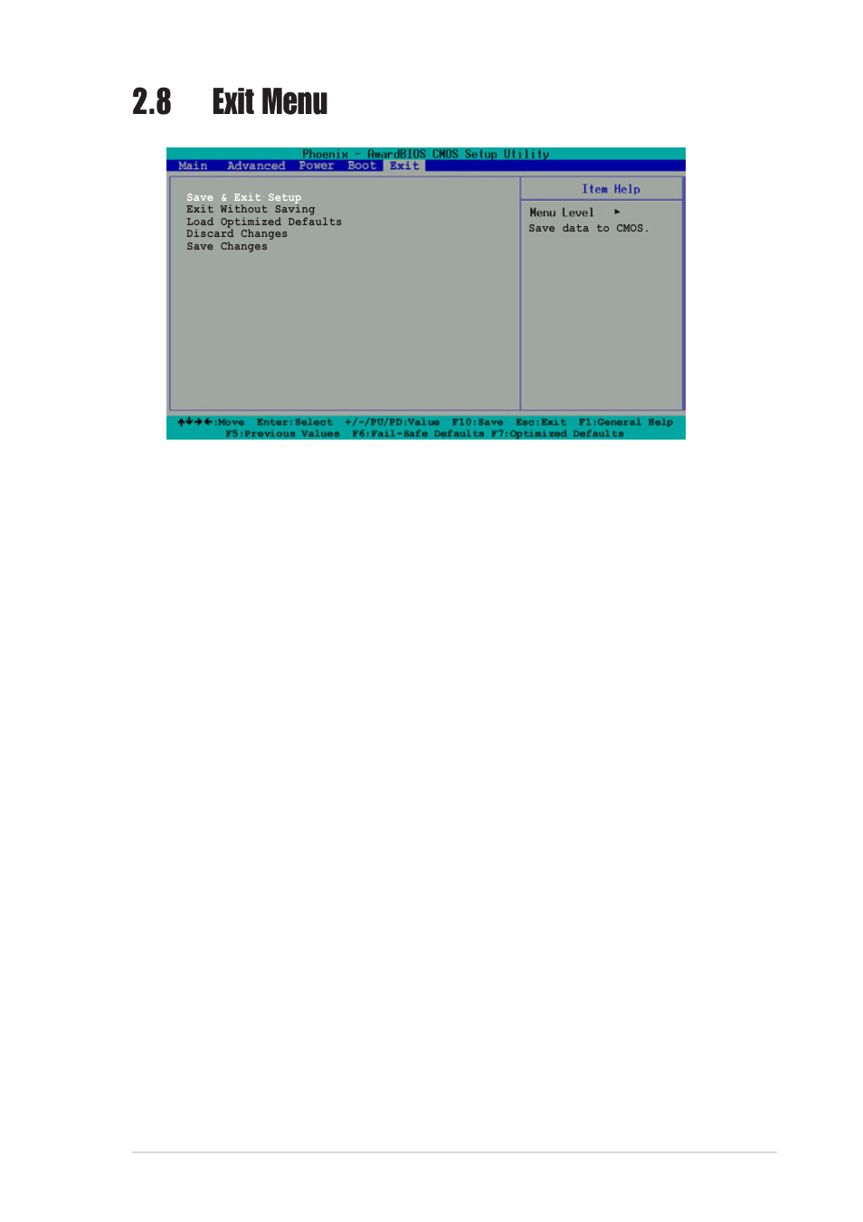 8 exit menu | Asus A7V8X-MX User Manual | Page 57 / 64