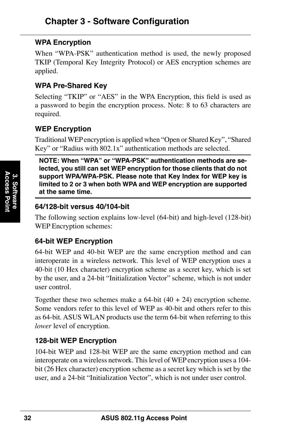 Chapter 3 - software configuration | Asus WL-320gE User Manual | Page 32 / 74