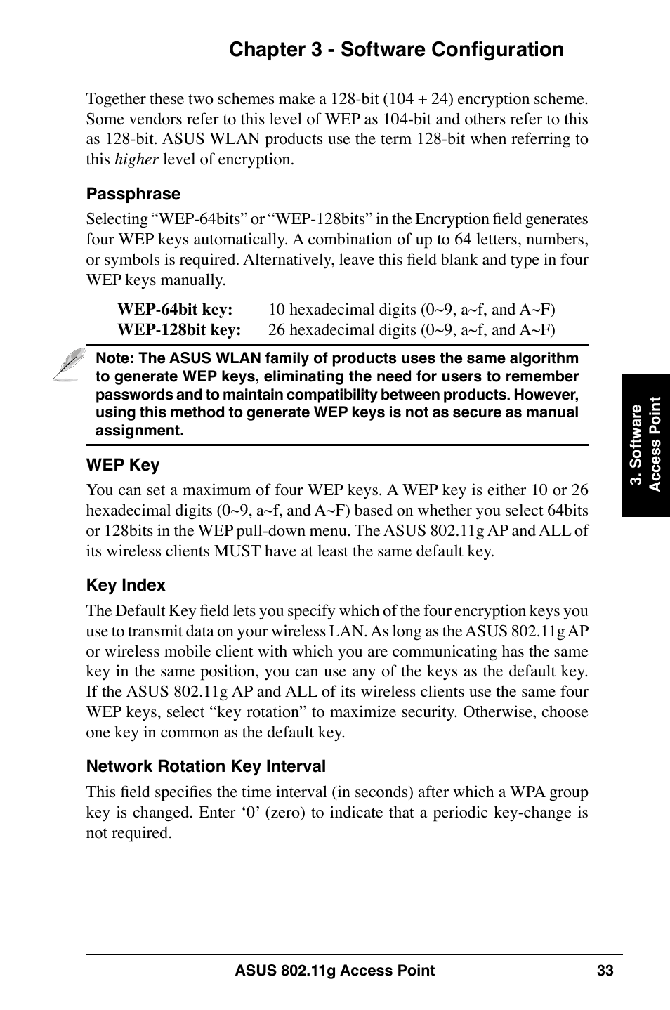 Chapter 3 - software configuration | Asus WL-320gE User Manual | Page 33 / 74