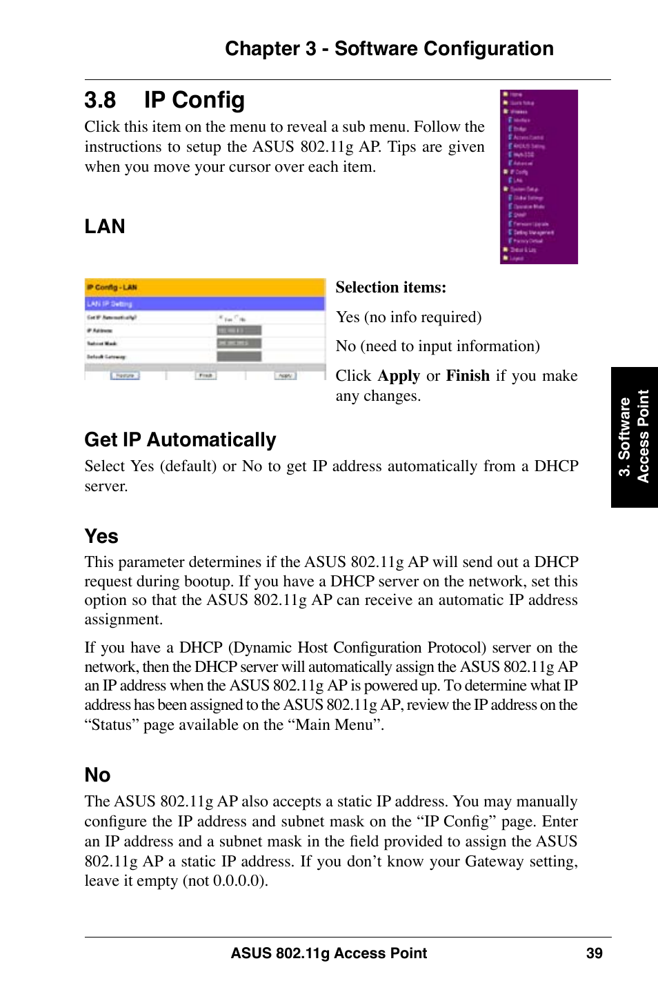 8 ip config | Asus WL-320gE User Manual | Page 39 / 74