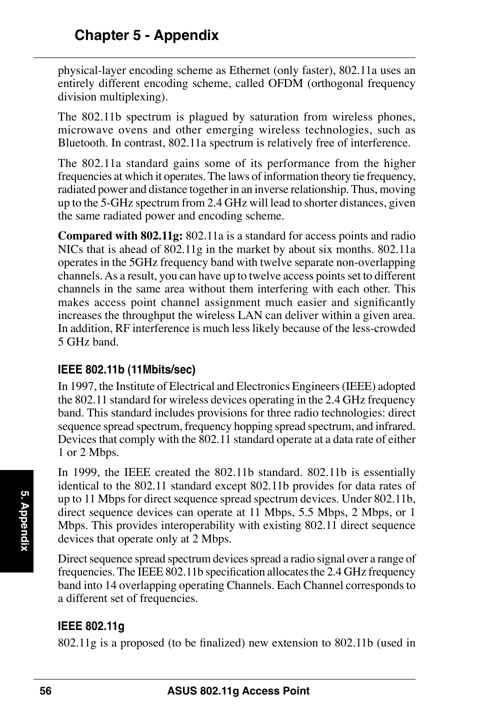 Chapter  - appendix | Asus WL-320gE User Manual | Page 56 / 74