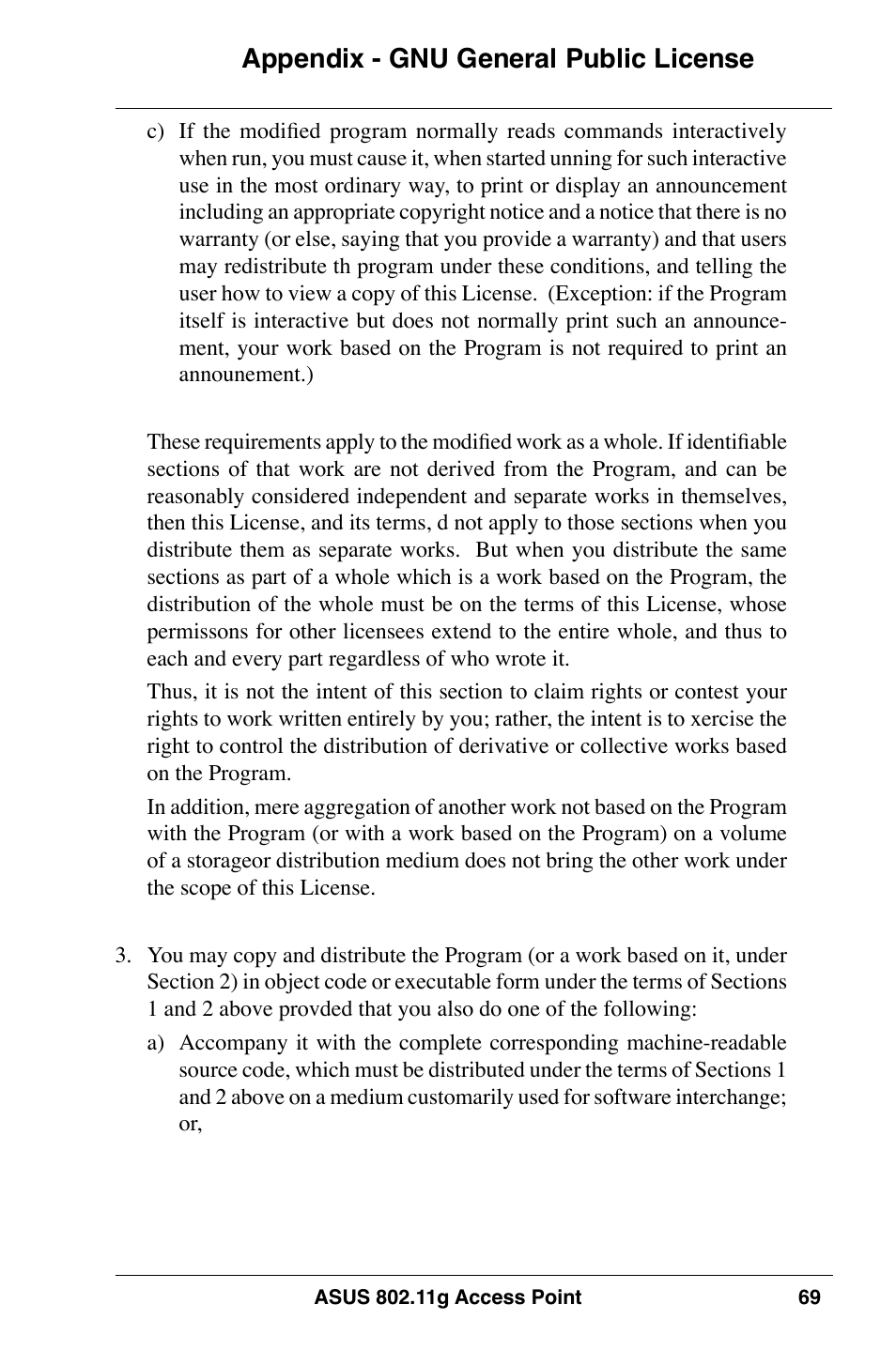 Appendix - gnu general public license | Asus WL-320gE User Manual | Page 69 / 74