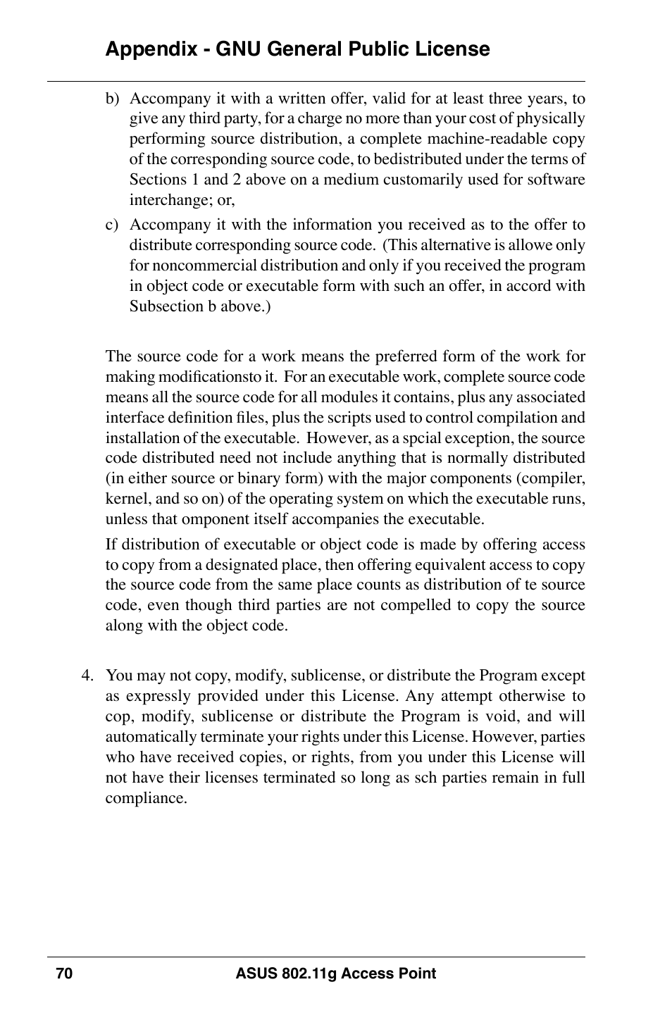 Appendix - gnu general public license | Asus WL-320gE User Manual | Page 70 / 74