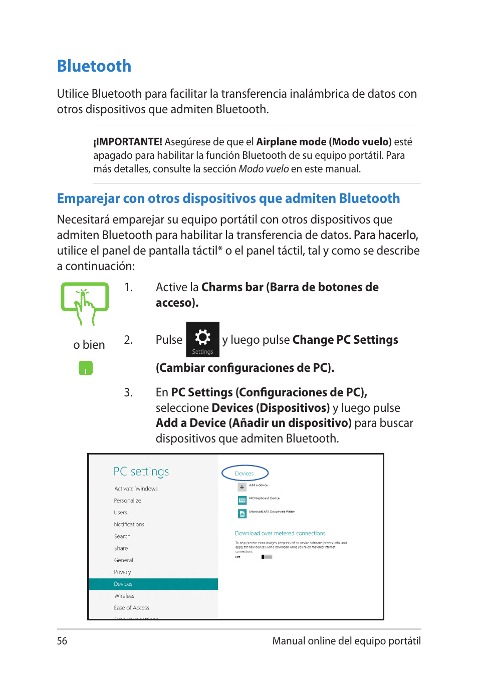 Bluetooth | Asus UX301LA User Manual | Page 56 / 114