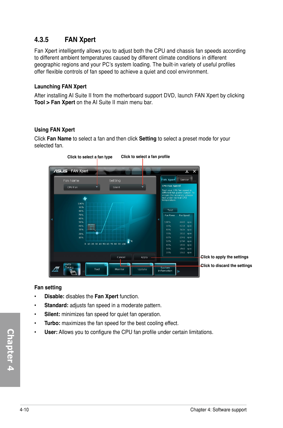 5 fan xpert, Fan xpert -10, Chapter 4 | Asus M5A99X EVO User Manual | Page 112 / 138