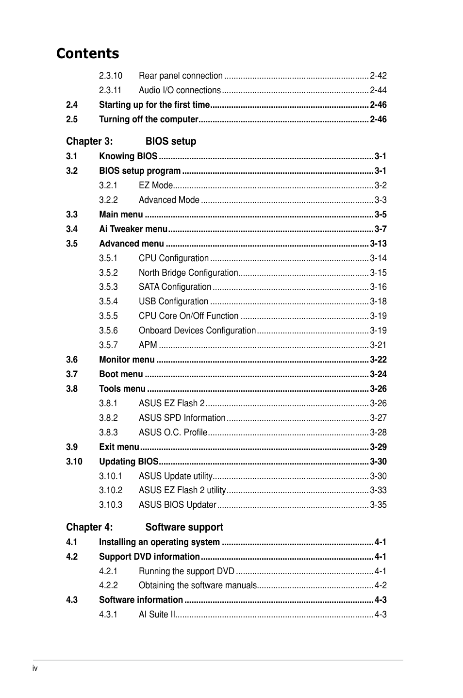 Asus M5A99X EVO User Manual | Page 4 / 138