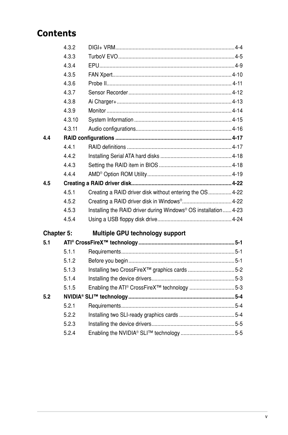 Asus M5A99X EVO User Manual | Page 5 / 138