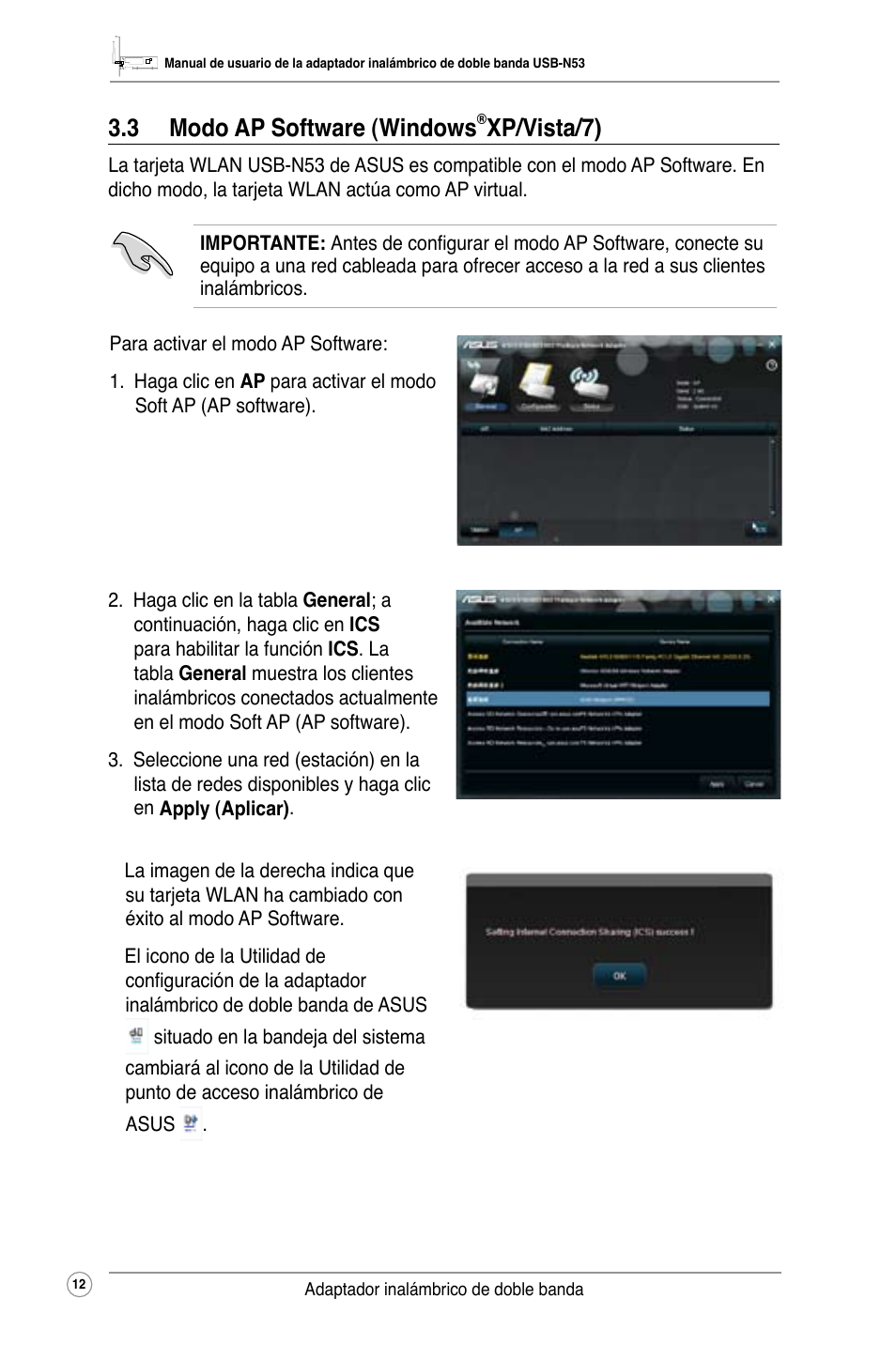 3 modo ap software (windows®xp/vista/7), 3 modo ap software (windows, Xp/vista/7) | Asus USB-N53 User Manual | Page 15 / 34