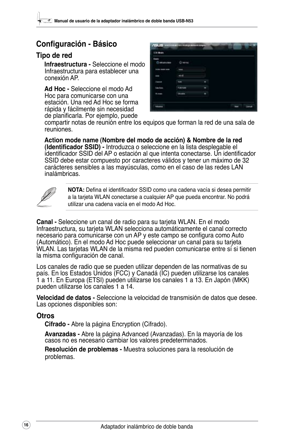 Configuración - básico | Asus USB-N53 User Manual | Page 19 / 34