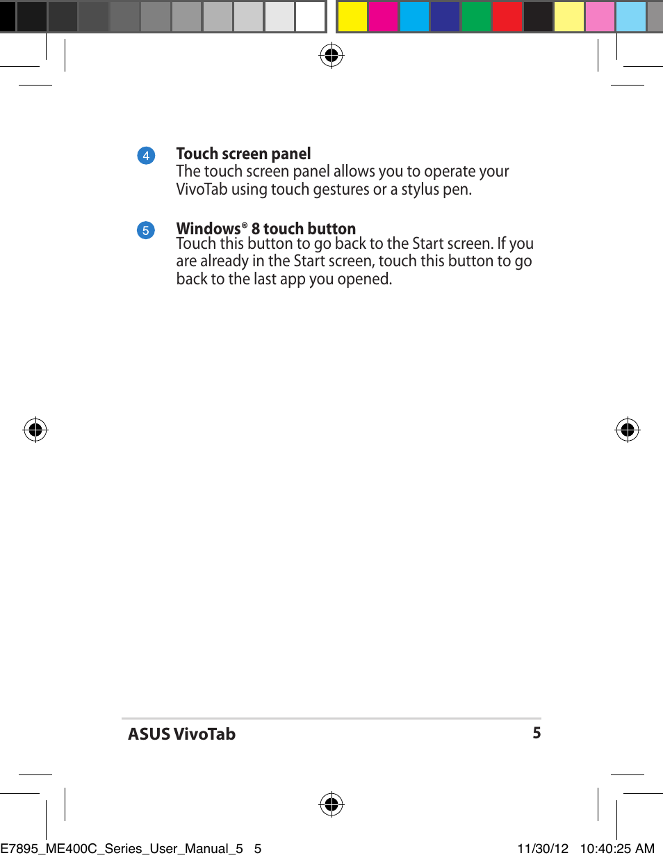 Asus VivoTab Smart User Manual | Page 5 / 22