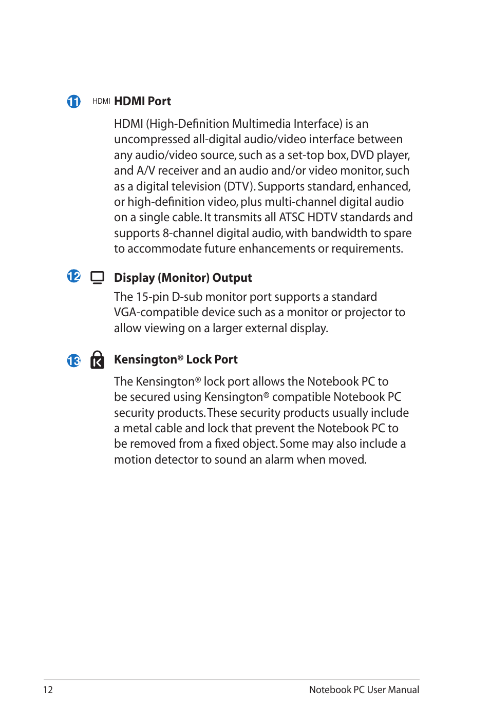 Asus K42JB User Manual | Page 12 / 30