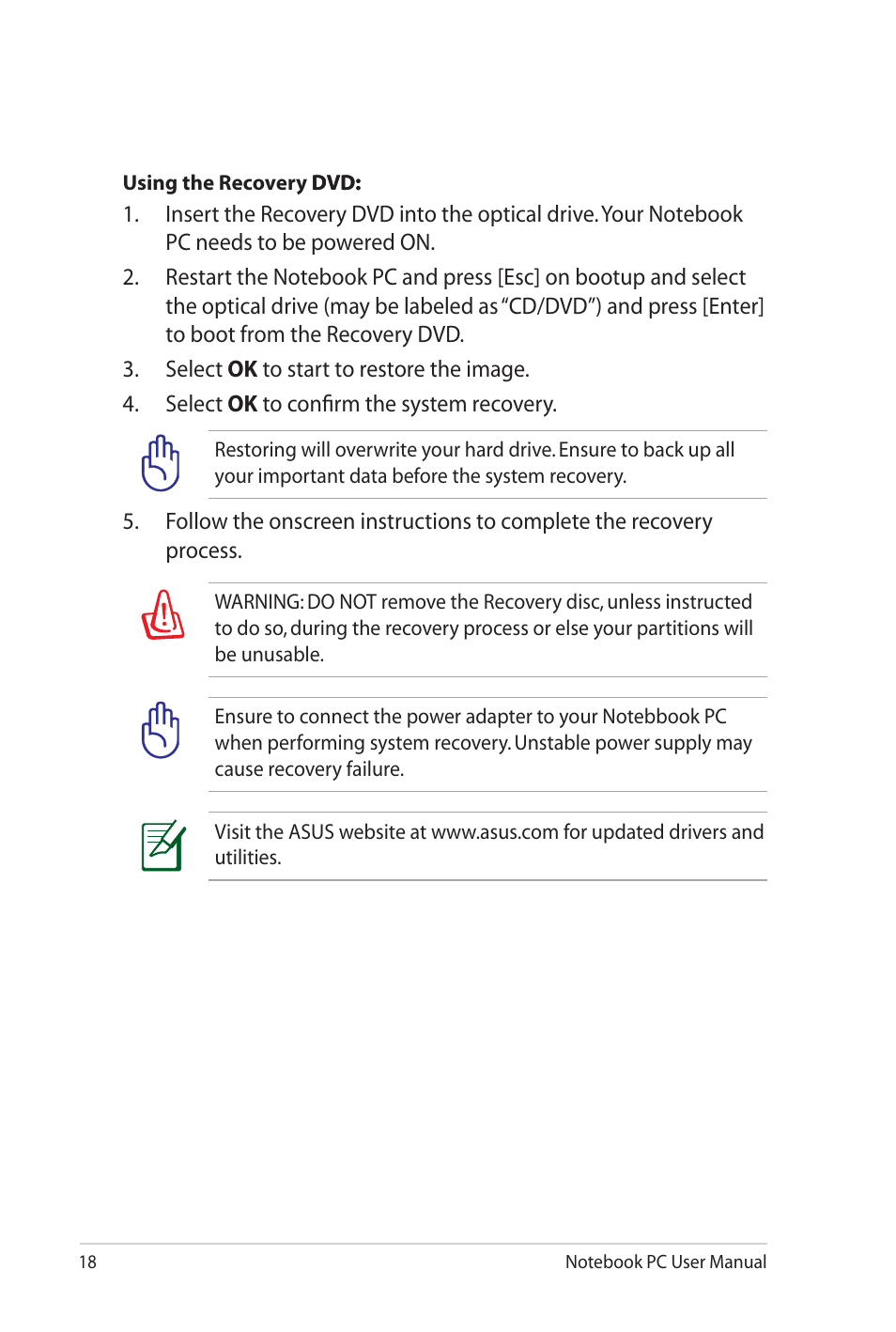 Asus K42JB User Manual | Page 18 / 30