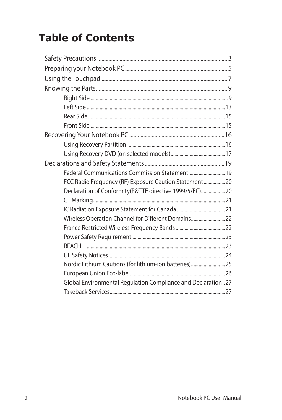 Asus K42JB User Manual | Page 2 / 30