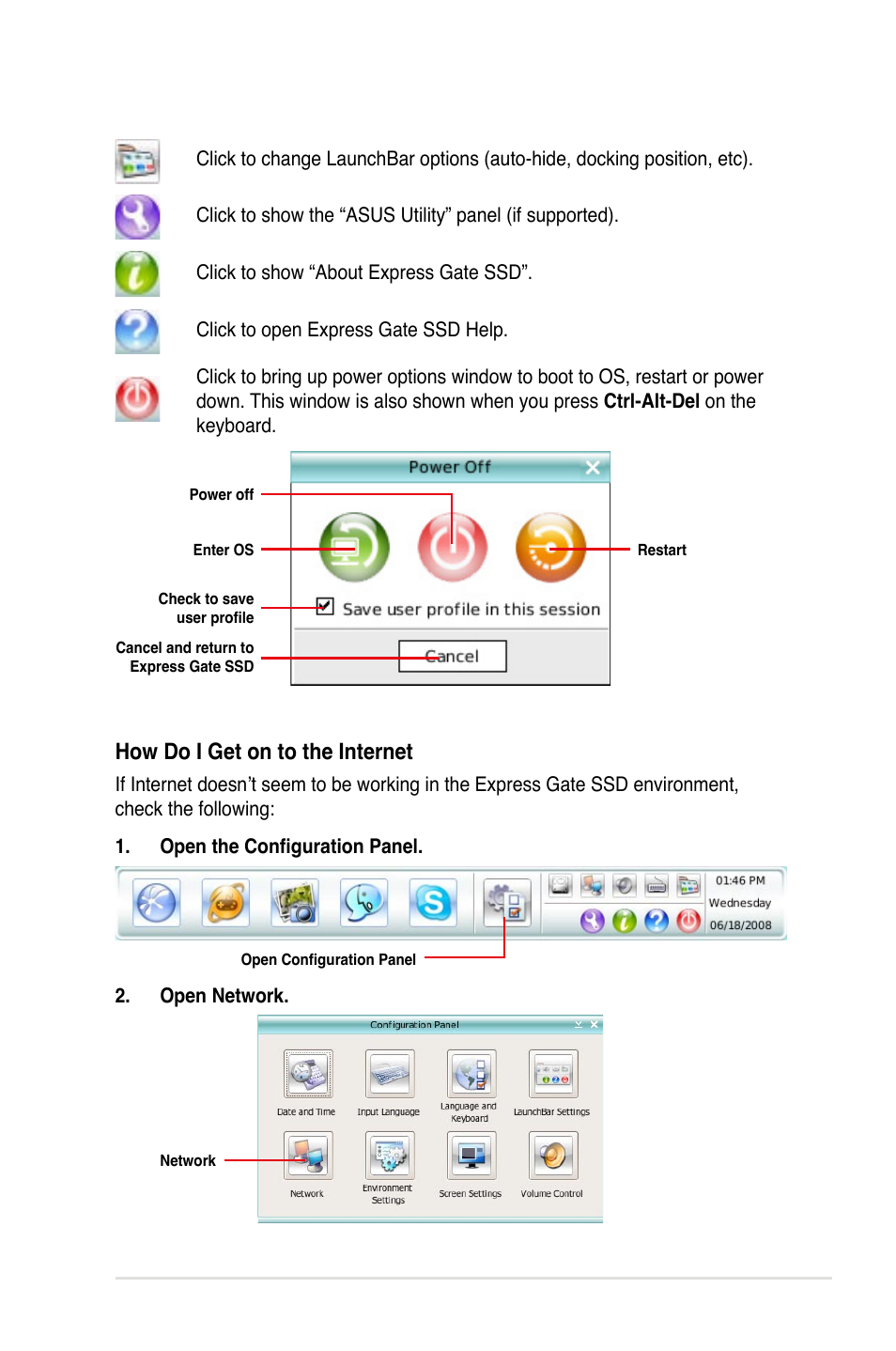 How do i get on to the internet | Asus Application Manual User Manual | Page 5 / 9