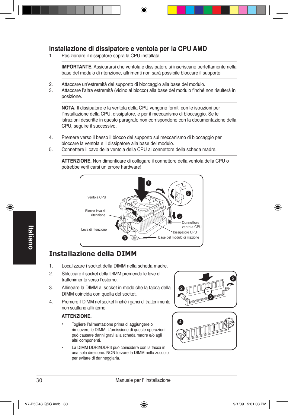 Installazione della dimm | Asus V6-P5G31E User Manual | Page 30 / 80