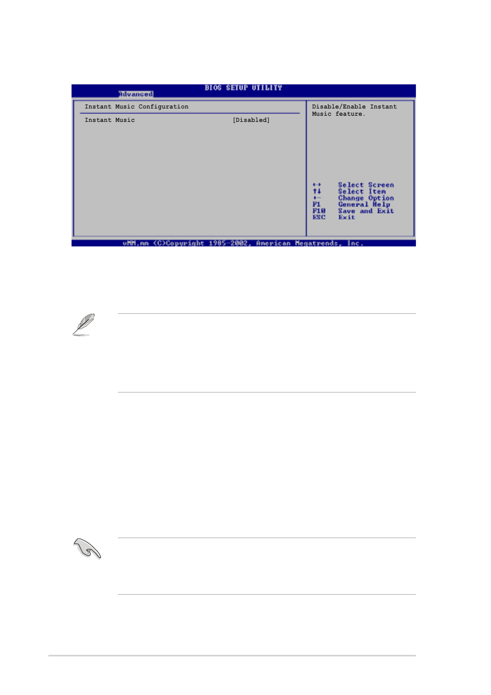 6 instant music configuration, Instant music [disabled, Instant music cd-rom drive [ide secondary master | Radio region [europe | Asus T2-P User Manual | Page 114 / 130