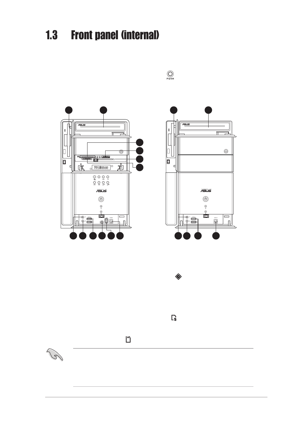 3 front panel (internal) | Asus T2-P User Manual | Page 15 / 130