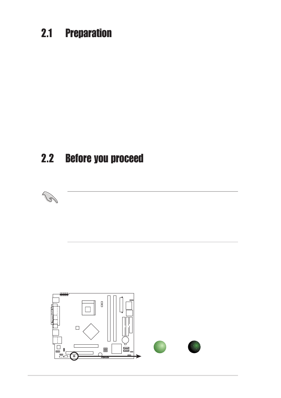 1 preparation, 2 before you proceed, Basic components to install | Tool | Asus T2-P User Manual | Page 24 / 130