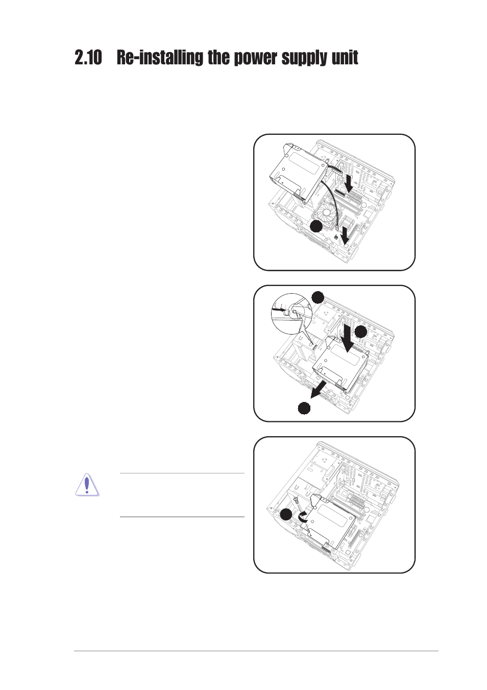 10 re-installing the power supply unit | Asus T2-P User Manual | Page 39 / 130