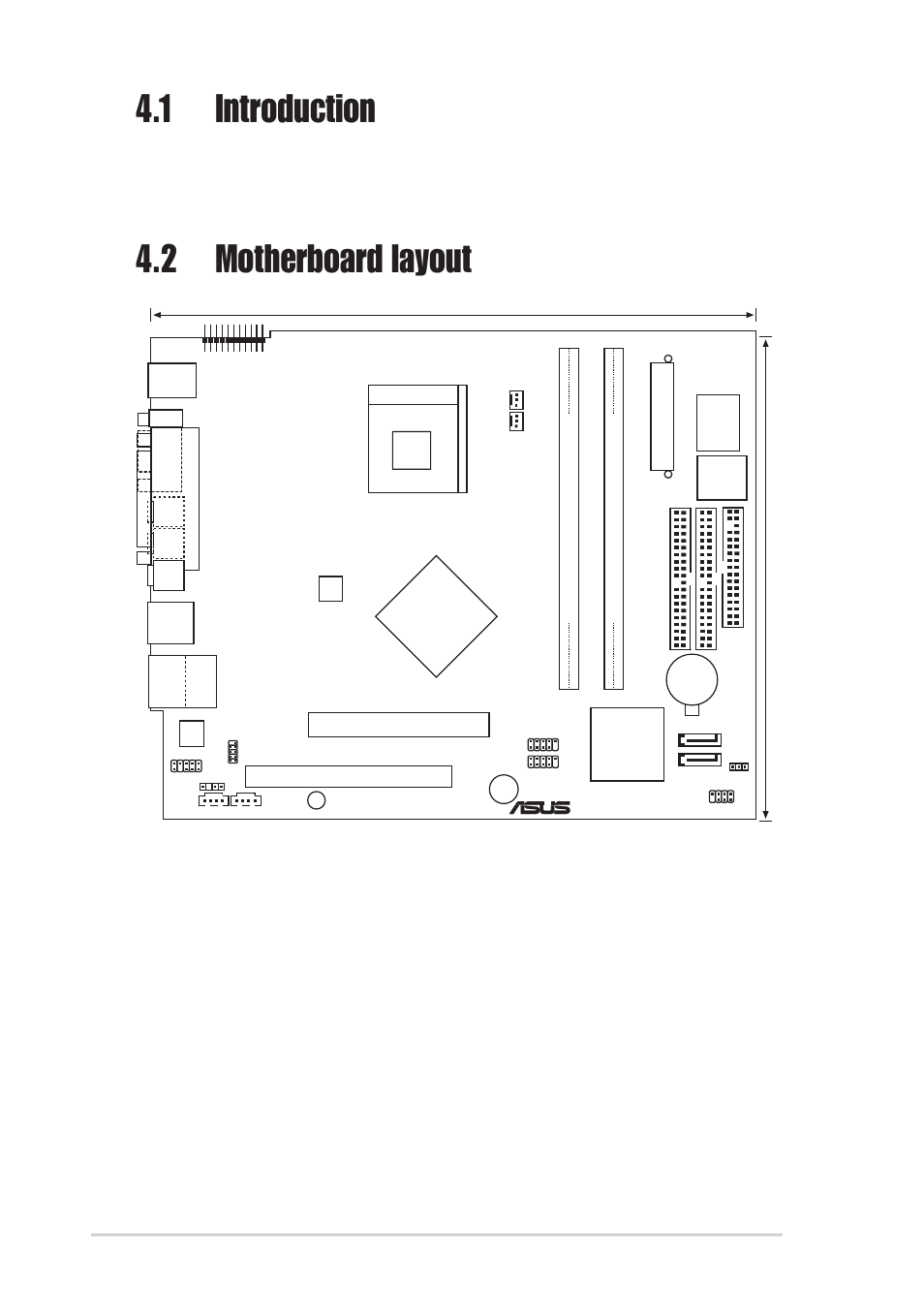 1 introduction, 2 motherboard layout, 76 chapter 4: motherboard info | P4p8t, Pci slot 1, Agp1, Intel ich5 intel 865g | Asus T2-P User Manual | Page 76 / 130