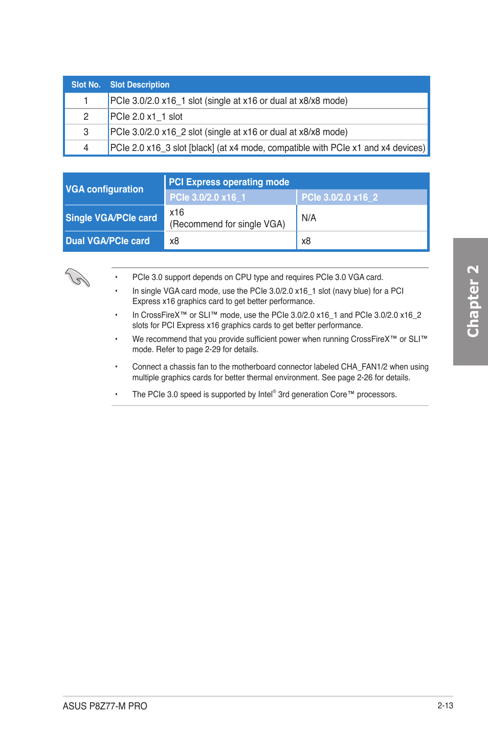 Chapter 2 | Asus P8Z77-M PRO User Manual | Page 33 / 170