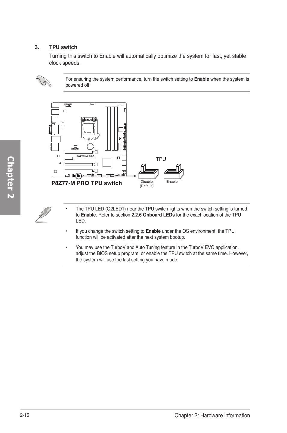 Chapter 2 | Asus P8Z77-M PRO User Manual | Page 36 / 170