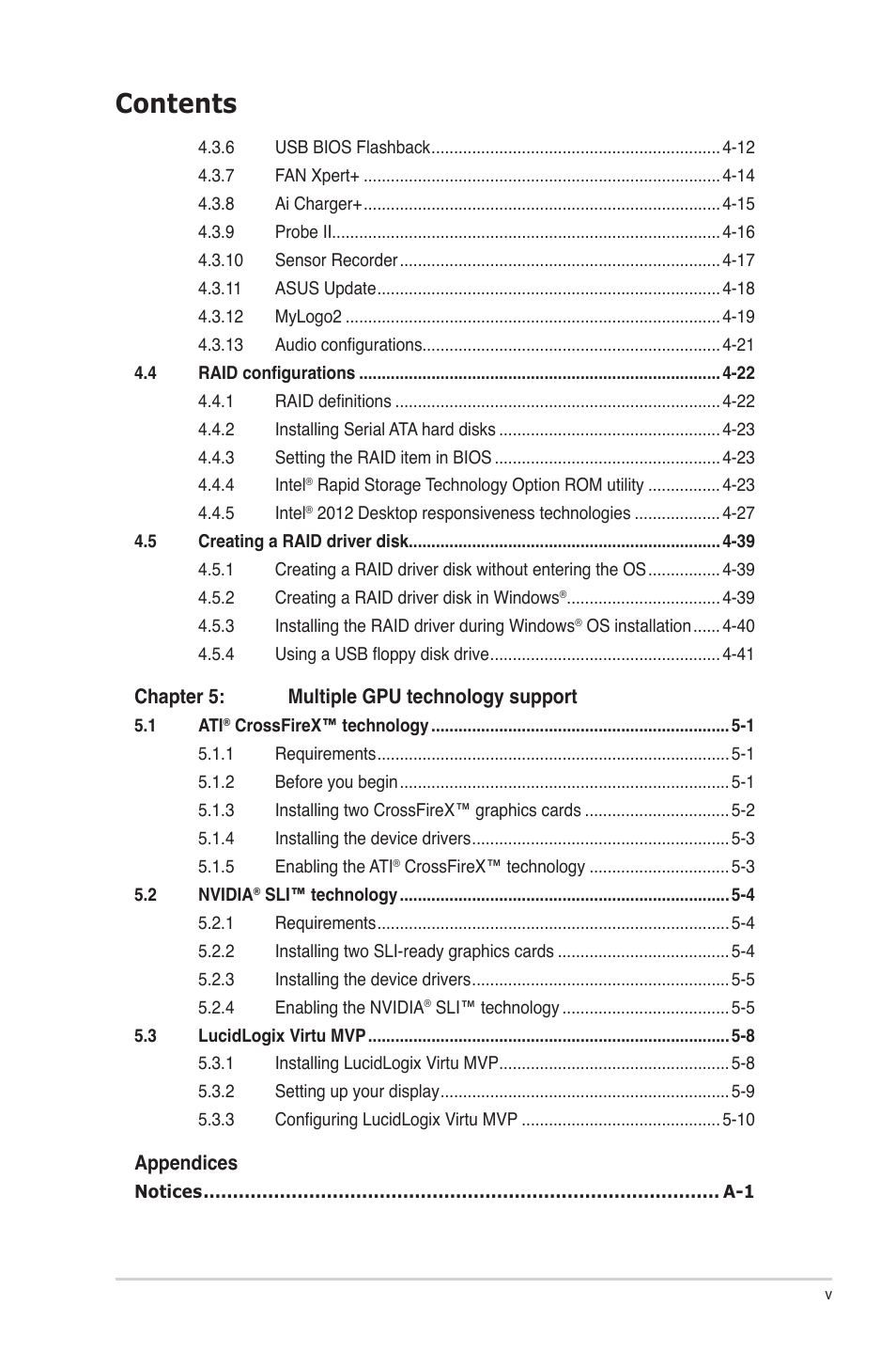 Asus P8Z77-M PRO User Manual | Page 5 / 170