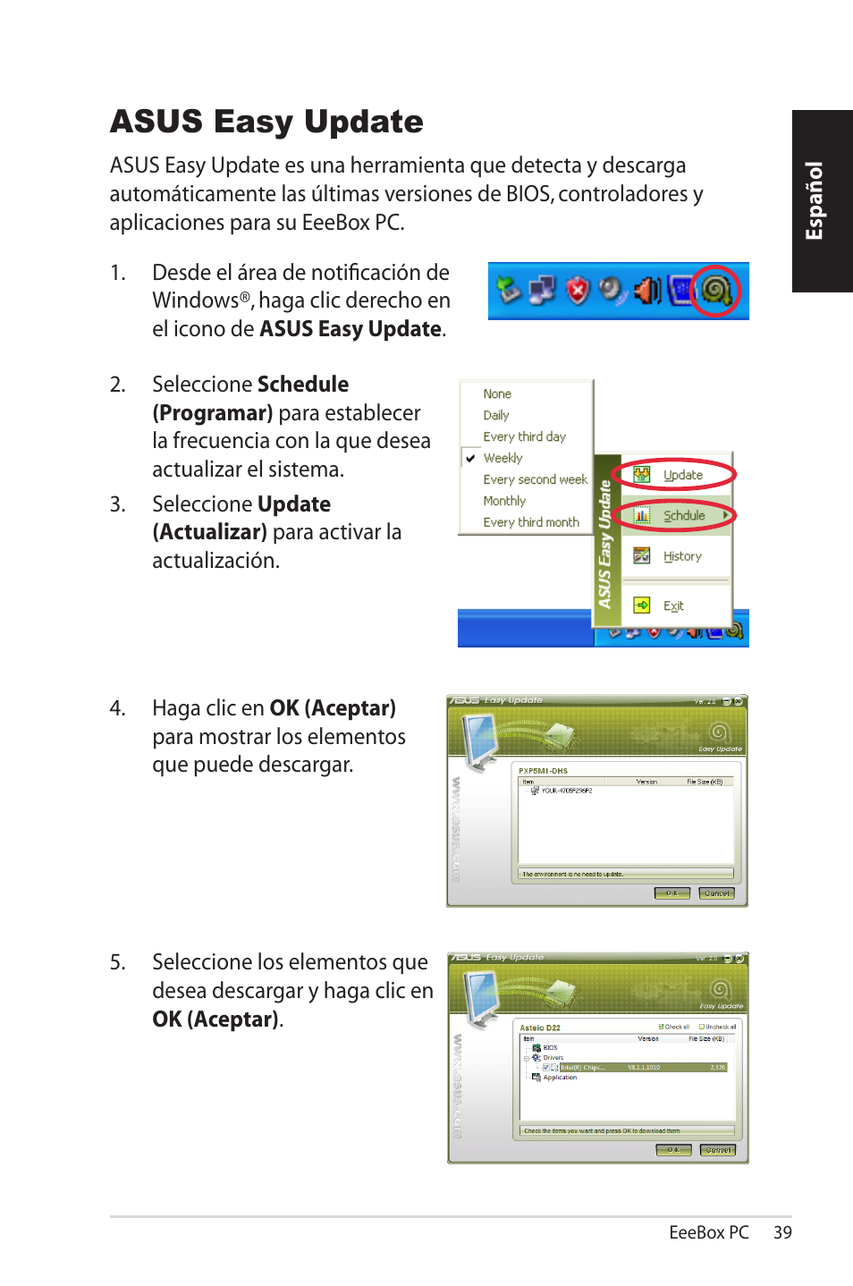 Asus easy update | Asus EB1501 User Manual | Page 39 / 46