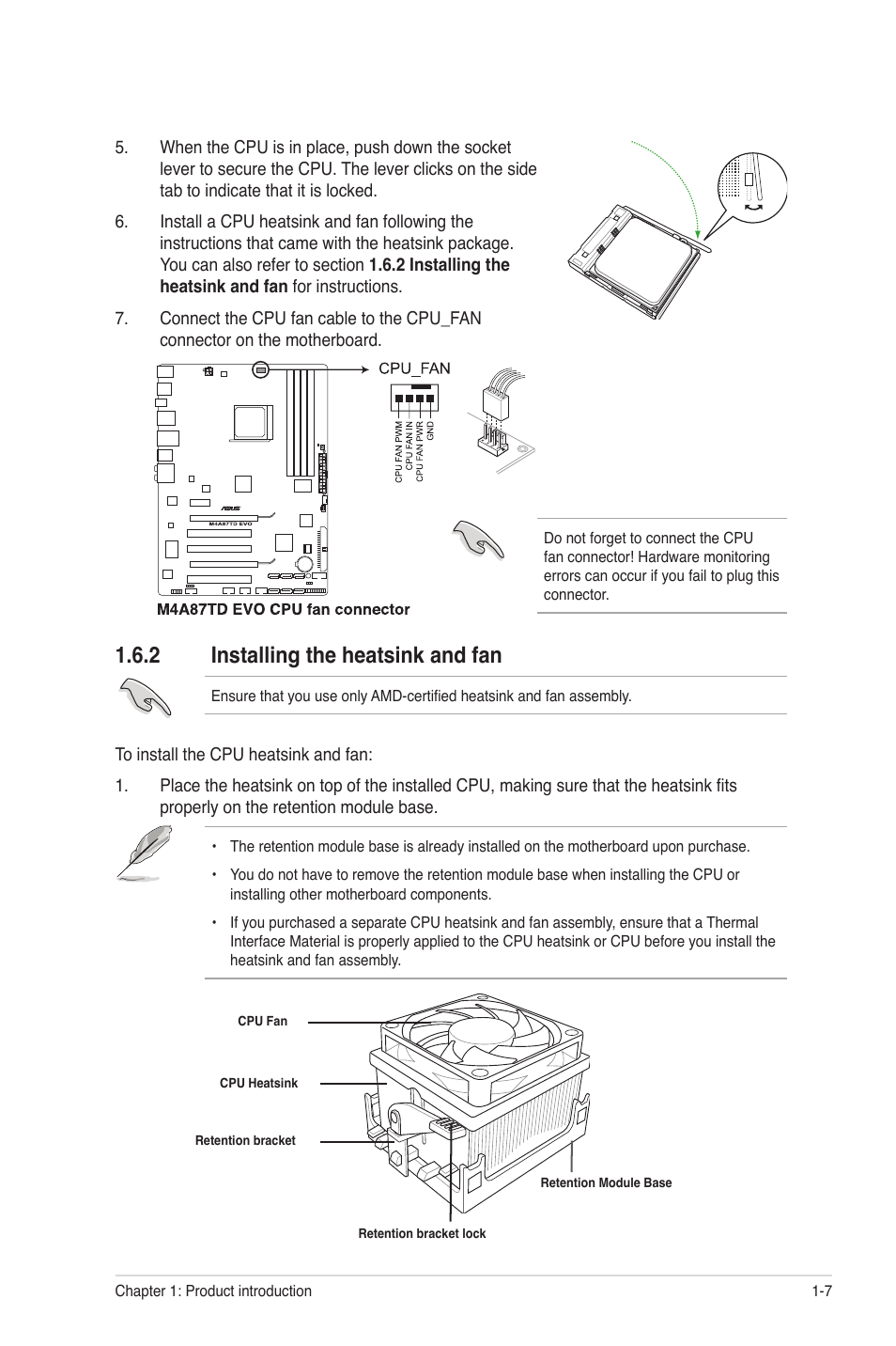 2 installing the heatsink and fan | Asus M4A87TD EVO User Manual | Page 19 / 76