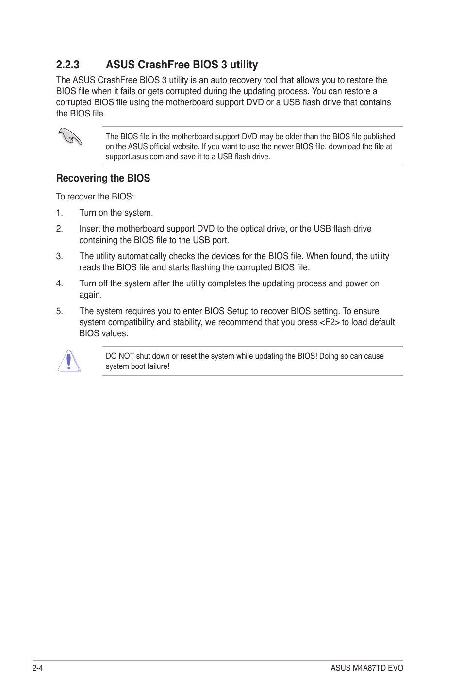 3 asus crashfree bios 3 utility | Asus M4A87TD EVO User Manual | Page 50 / 76