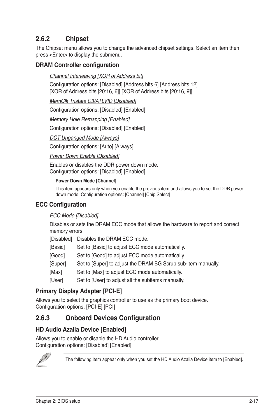 2 chipset, 3 onboard devices configuration | Asus M4A87TD EVO User Manual | Page 63 / 76