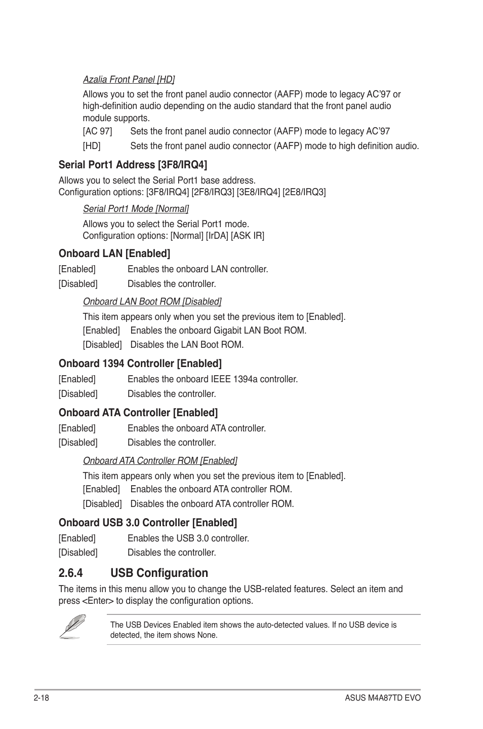 4 usb configuration | Asus M4A87TD EVO User Manual | Page 64 / 76