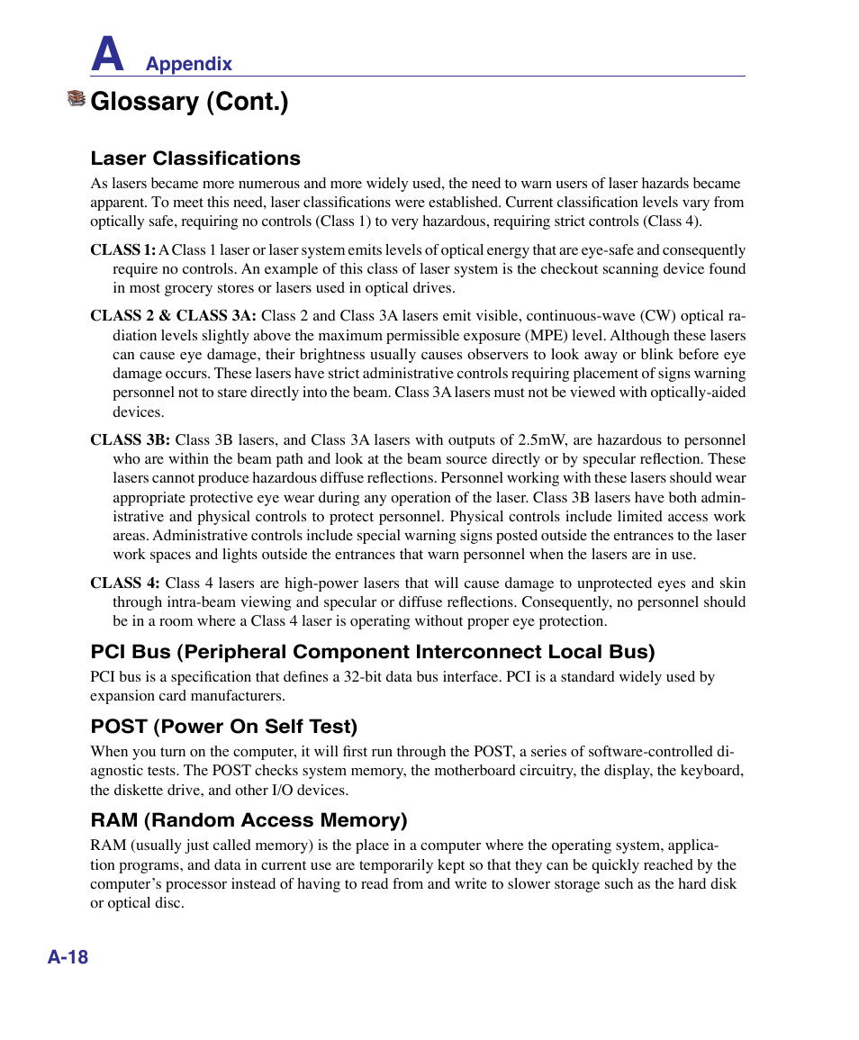 Glossary (cont.) | Asus K51AE User Manual | Page 66 / 79