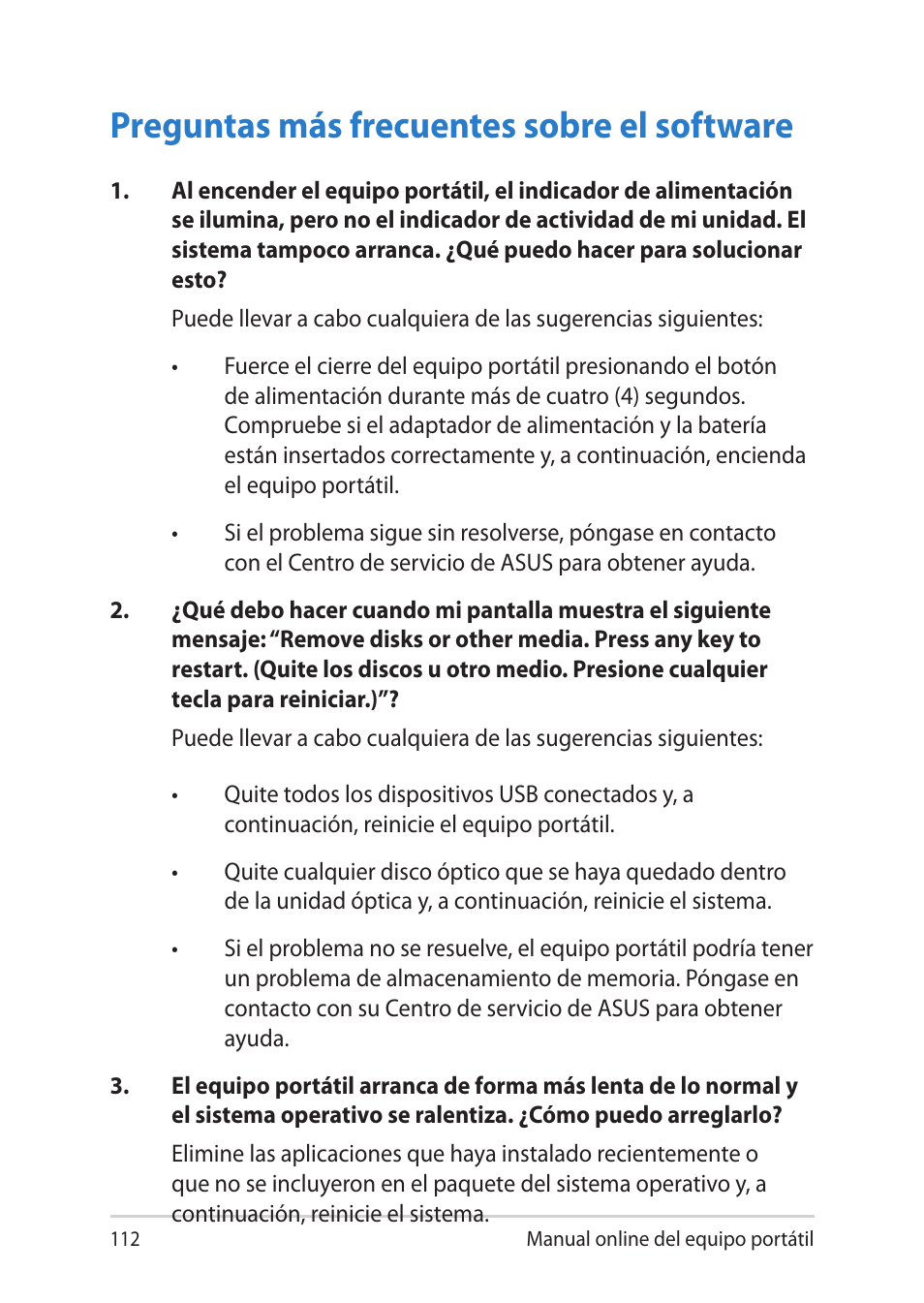 Preguntas más frecuentes sobre el software | Asus V451LN User Manual | Page 112 / 136