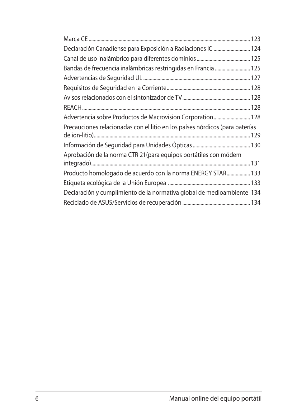 Asus V451LN User Manual | Page 6 / 136