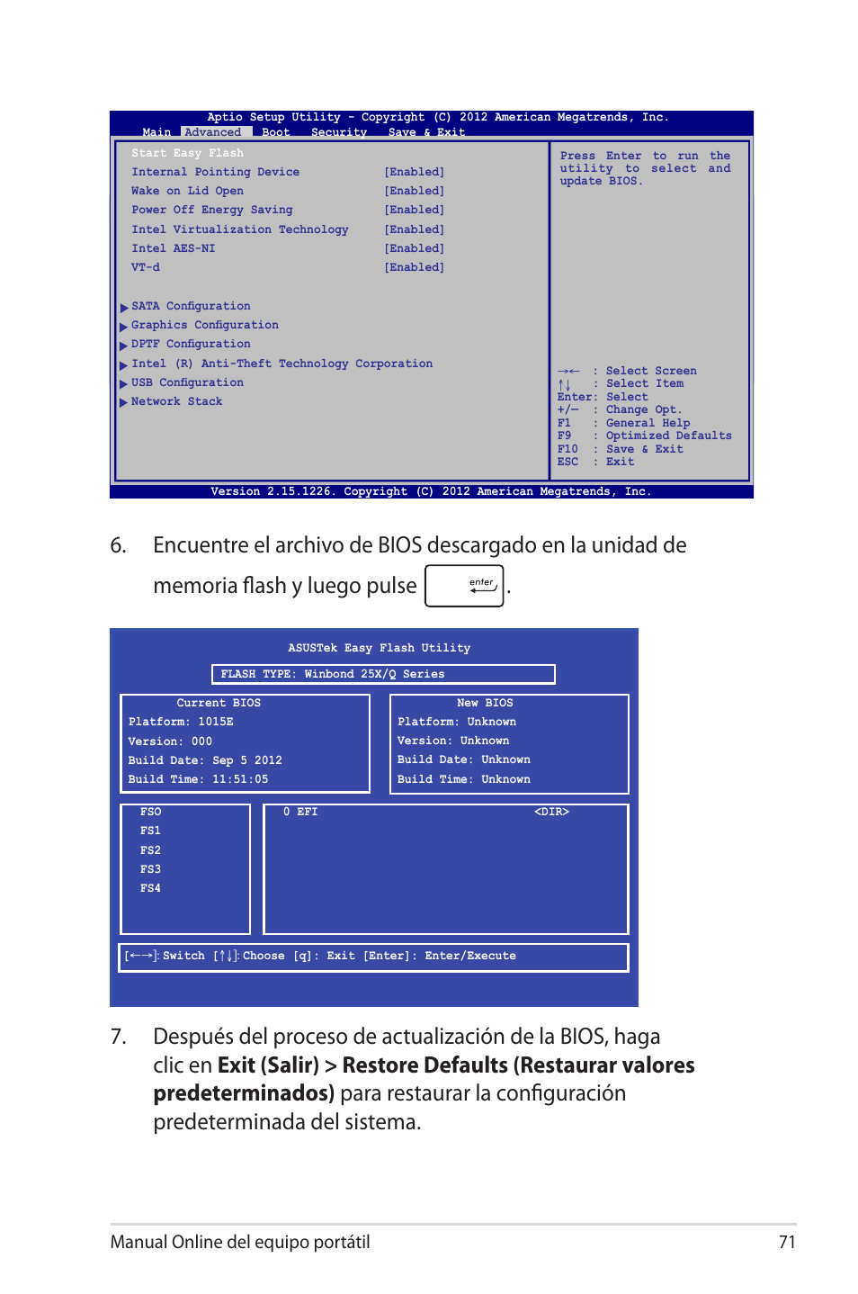 Manual online del equipo portátil 71 | Asus 1015E User Manual | Page 71 / 100