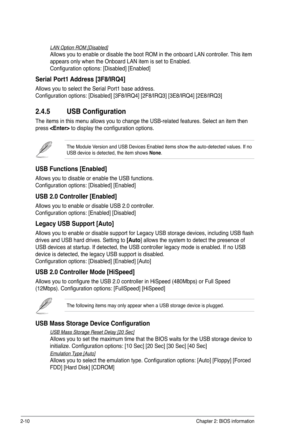 5 usb configuration, Usb configuration -10 | Asus P5G41-M LX User Manual | Page 35 / 40