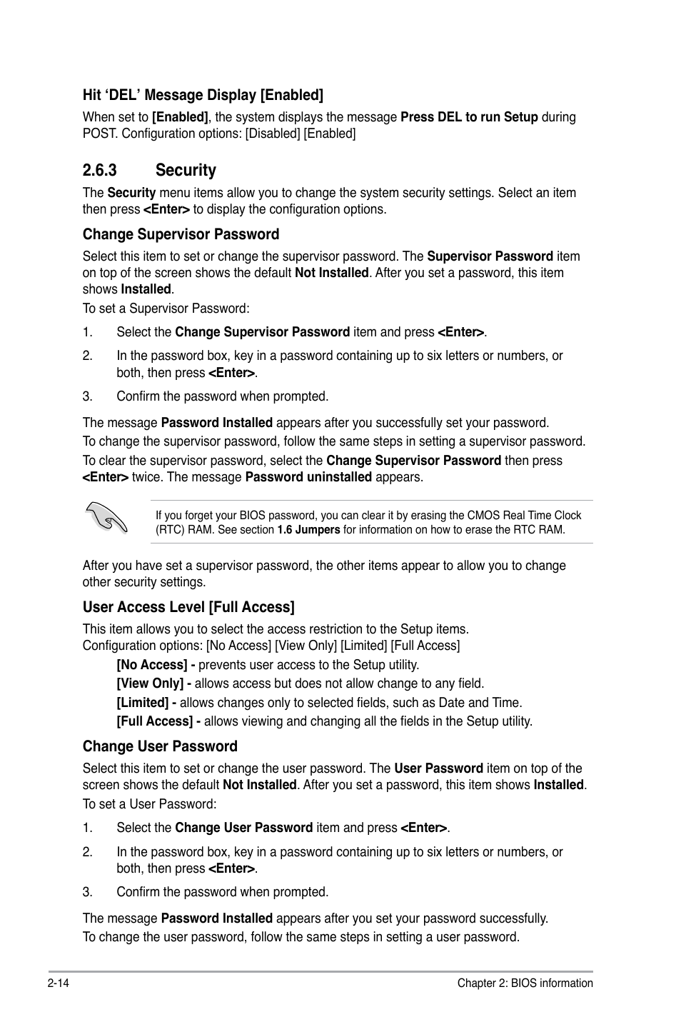 3 security, Security -14 | Asus P5G41-M LX User Manual | Page 39 / 40