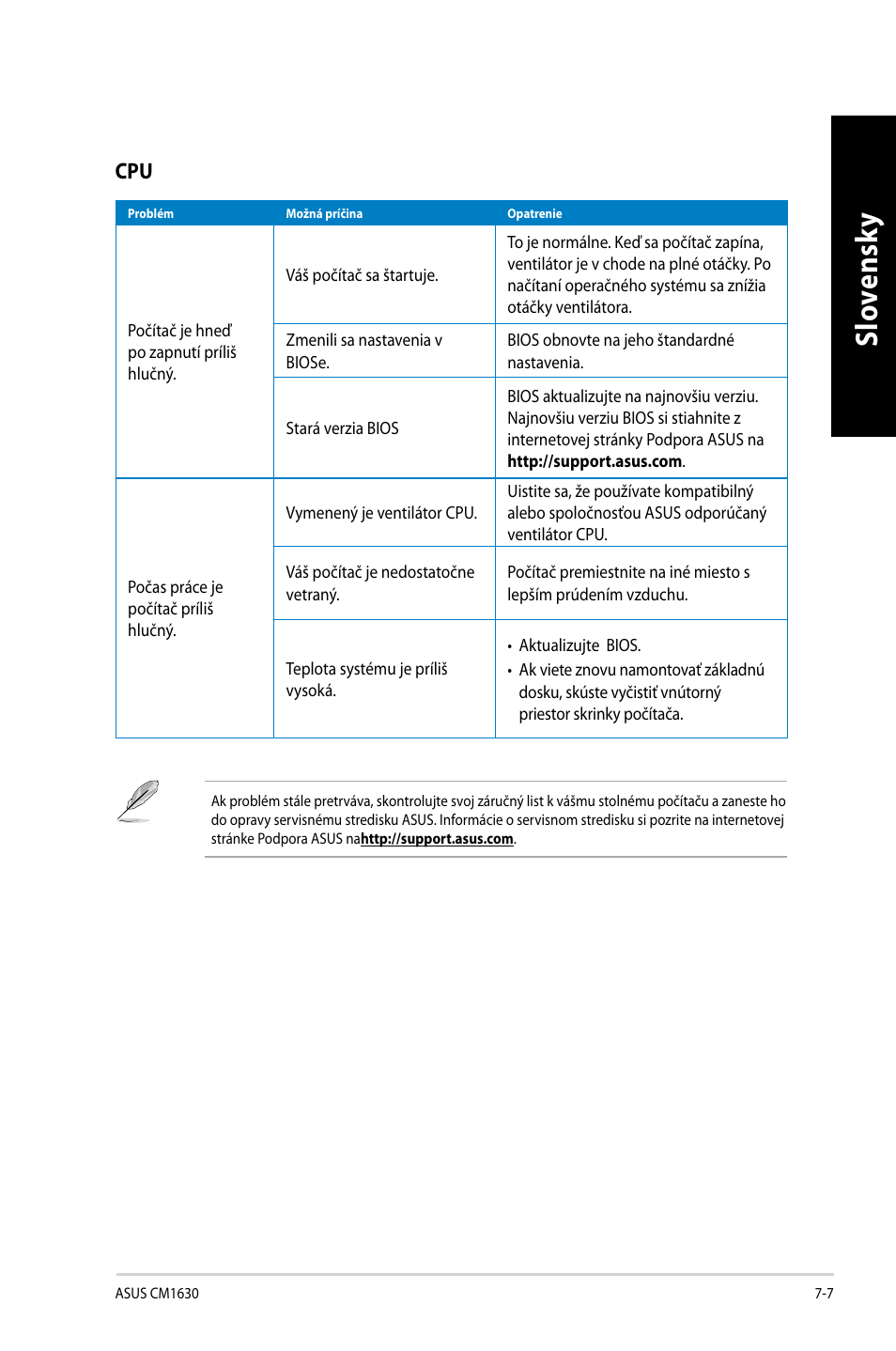 Slo ve ns ky sl ov en sk y | Asus CM1630 User Manual | Page 327 / 410