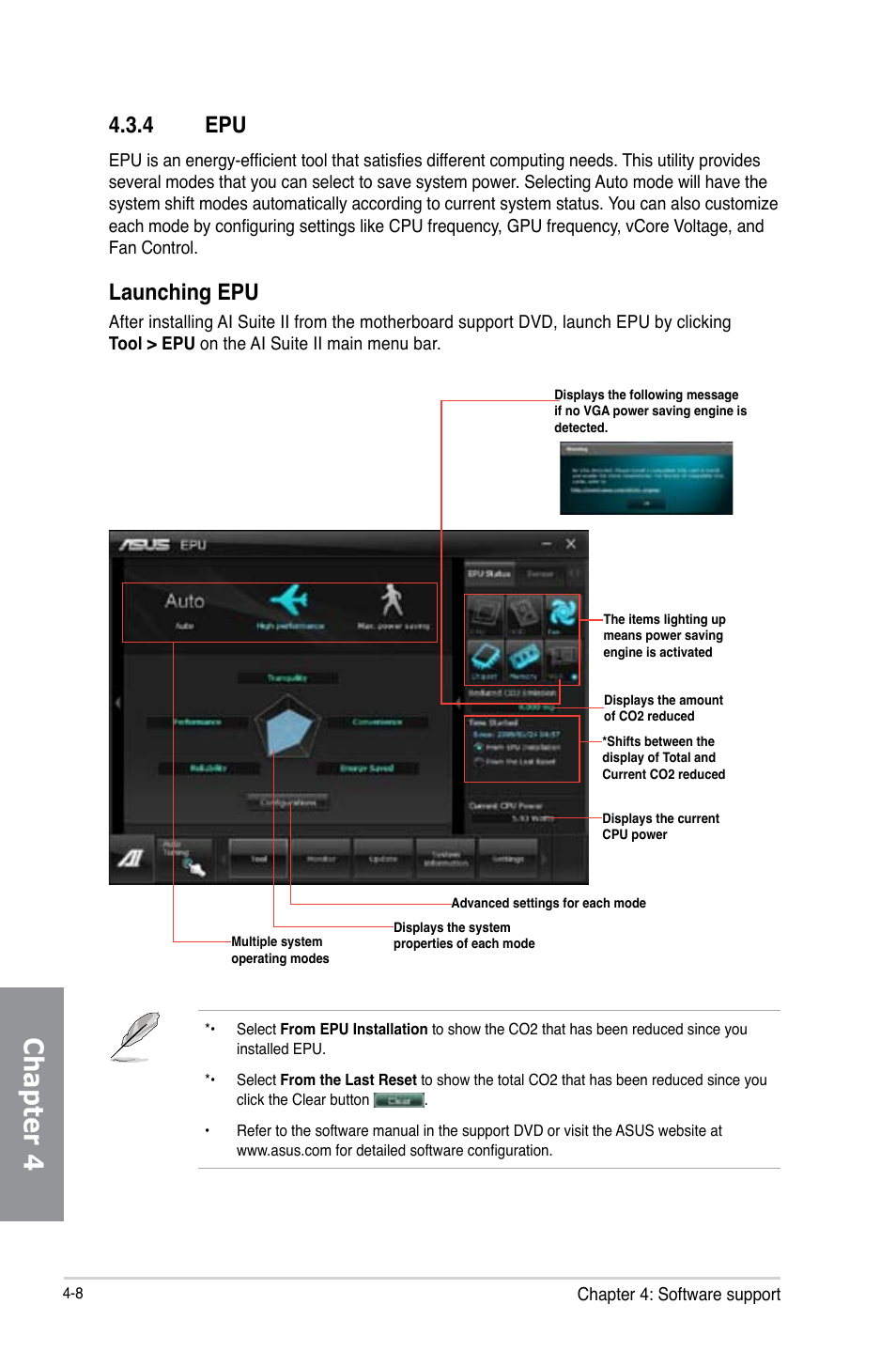 4 epu, Epu -8, Chapter 4 | Launching epu | Asus P8Z77-V LX User Manual | Page 110 / 144