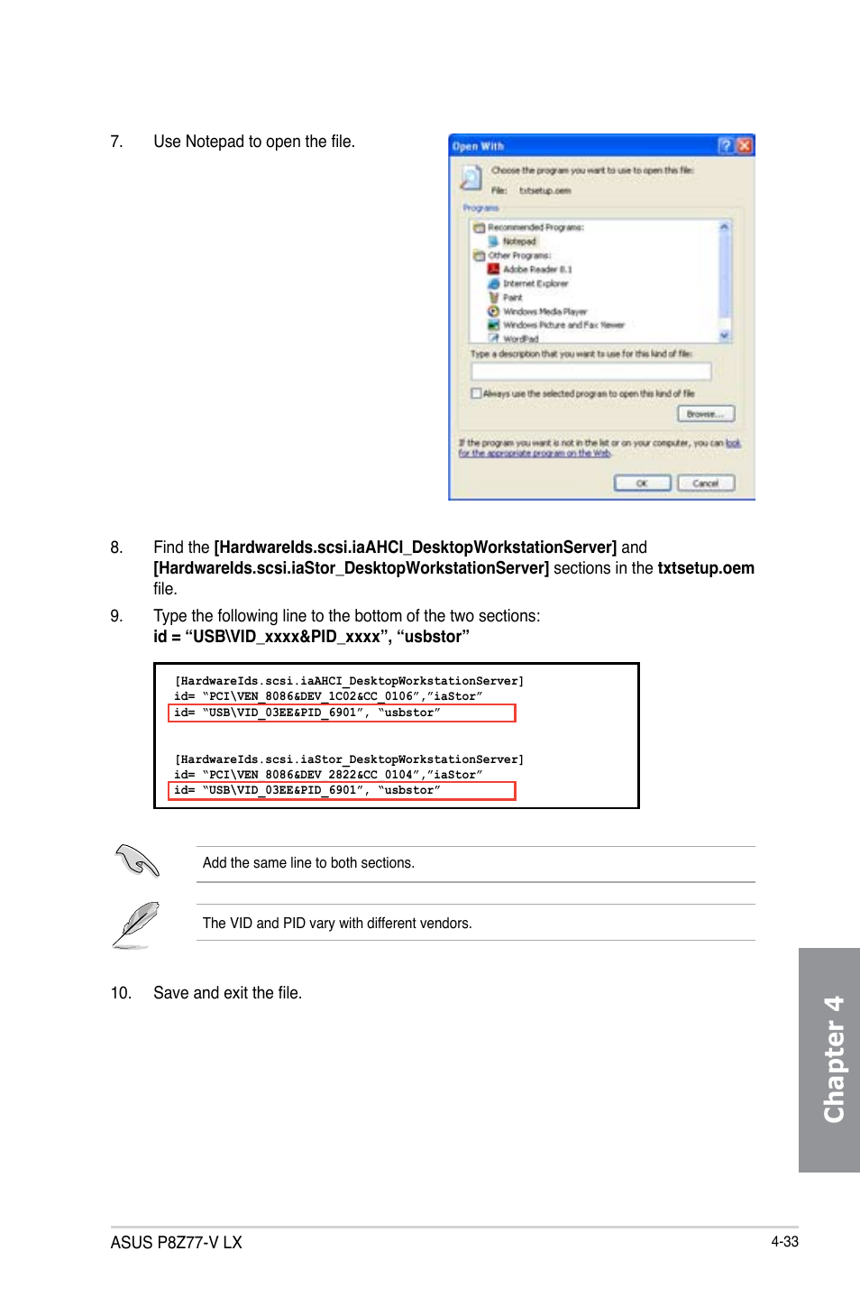 Chapter 4 | Asus P8Z77-V LX User Manual | Page 135 / 144