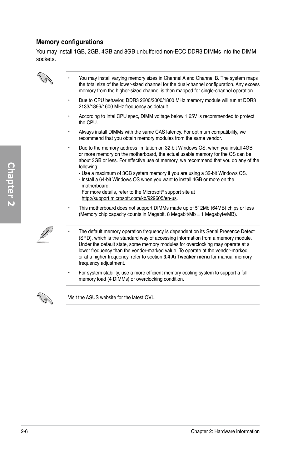 Chapter 2 | Asus P8Z77-V LX User Manual | Page 26 / 144