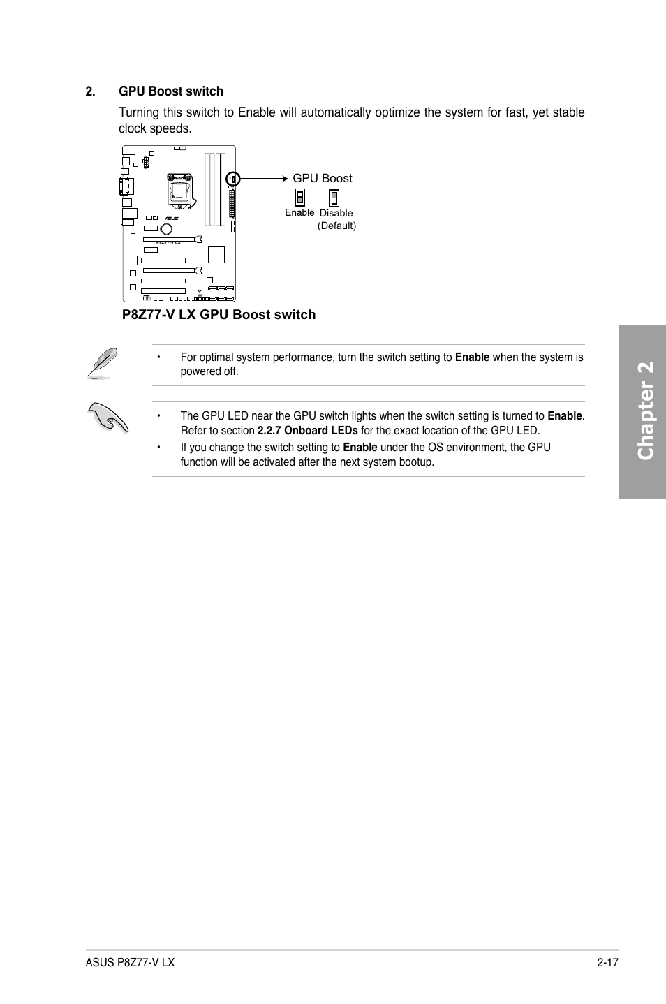 Chapter 2 | Asus P8Z77-V LX User Manual | Page 37 / 144