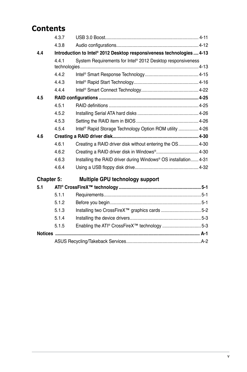 Asus P8Z77-V LX User Manual | Page 5 / 144