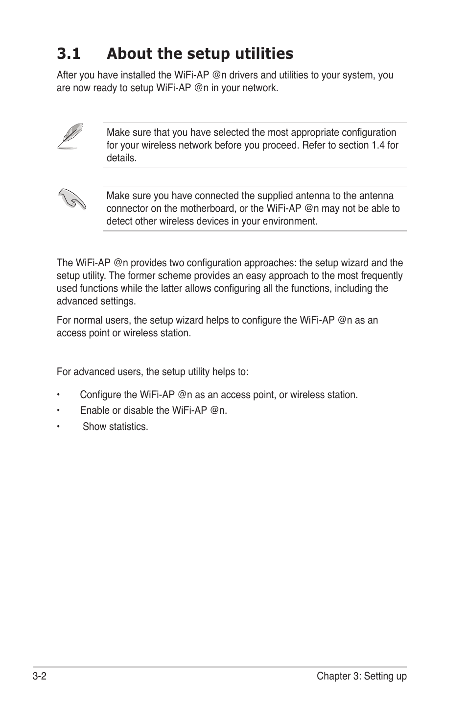 1 about the setup utilities, About the setup utilities -2 | Asus M4A88T-I DELUXE User Manual | Page 20 / 44