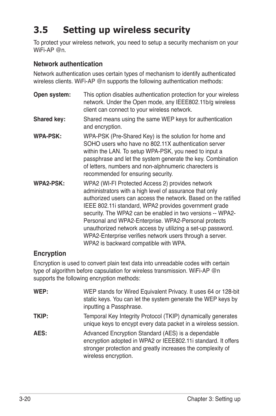 5 setting up wireless security, Setting up wireless security -20 | Asus M4A88T-I DELUXE User Manual | Page 38 / 44