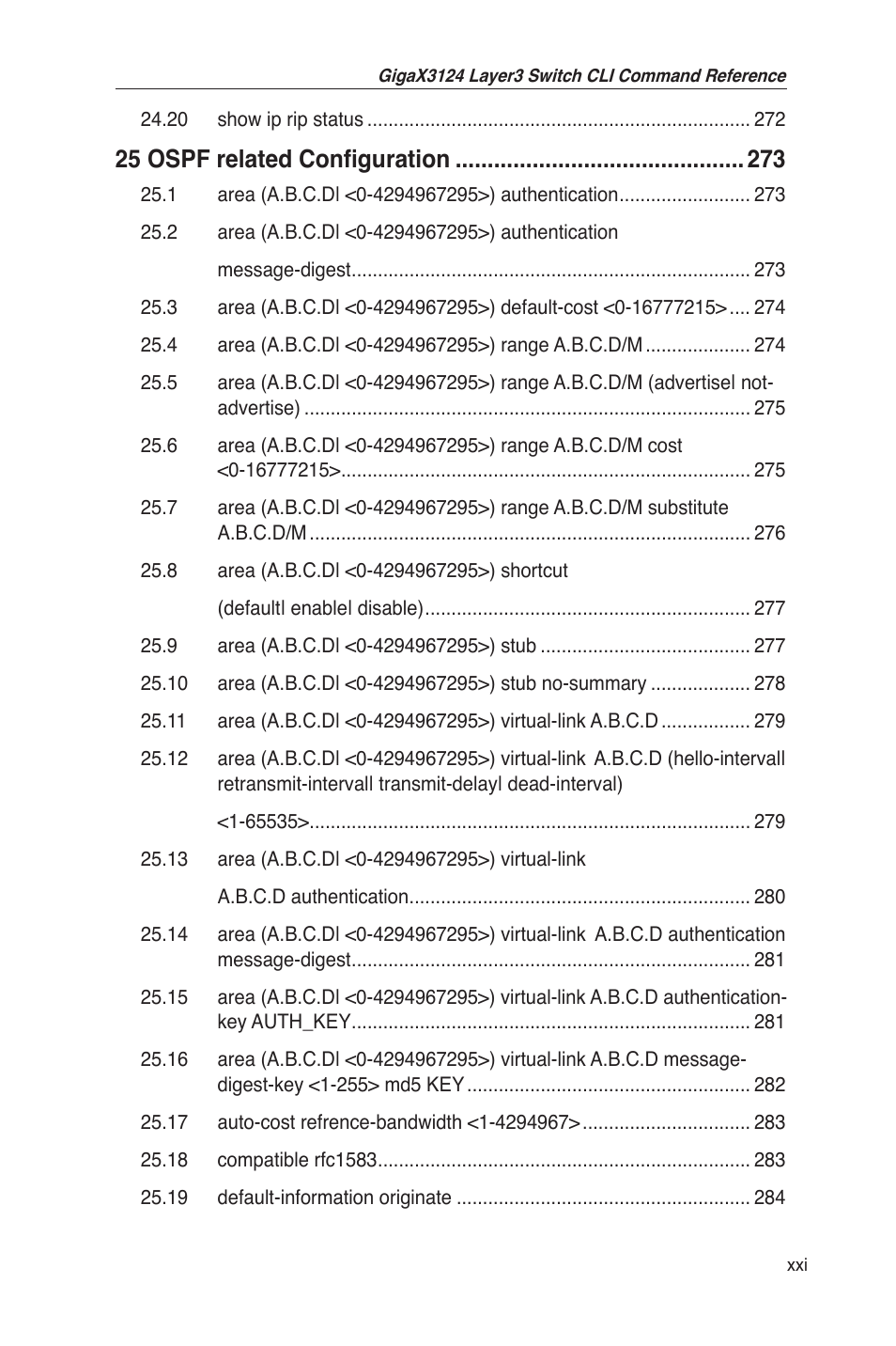 25 ospf related configuration | Asus GigaX3124 User Manual | Page 23 / 326